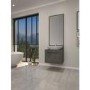 Grade A1 - 600mm Grey Wall Hung Countertop Vanity Unit with Basin and Mirror - Nerja