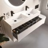 1200mm White Wall Hung Double Vanity Unit with Basin - Morella
