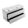 Grade A2 - 1200mm White Wall Hung Double Vanity Unit with Basin - Morella