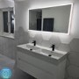 Grade A2 - 1200mm White Wall Hung Double Vanity Unit with Basin - Morella