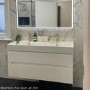 Grade A2 - 1200mm White Wall Hung Double Vanity Unit with Basin - Morella