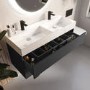 Grade A1 - 1200mm Anthracite Wall Hung Double Vanity Unit with Basin - Morella