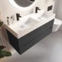 Grade A2 - 1200mm Anthracite Wall Hung Double Vanity Unit with Basin - Morella