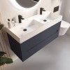 Grade A2 - 1200mm Anthracite Wall Hung Double Vanity Unit with Basin - Morella
