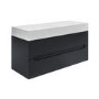 Grade A2 - 1200mm Anthracite Wall Hung Double Vanity Unit with Basin - Morella