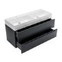 Grade A2 - 1200mm Anthracite Wall Hung Double Vanity Unit with Basin - Morella
