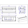 Grade A2 - 1200mm Anthracite Wall Hung Double Vanity Unit with Basin - Morella