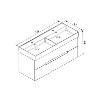 Grade A2 - 1200mm Anthracite Wall Hung Double Vanity Unit with Basin - Morella