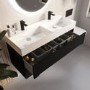 ONLY OPENED - 1200mm Black Wall Hung Double Vanity Unit with Basin - Morella