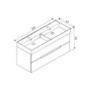 ONLY OPENED - 1200mm Black Wall Hung Double Vanity Unit with Basin - Morella