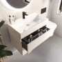 Grade A1 - 800mm Matt White Wall Hung Basin Vanity Unit - Morella