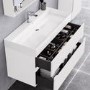 Grade A1 - 800mm Matt White Wall Hung Basin Vanity Unit - Morella