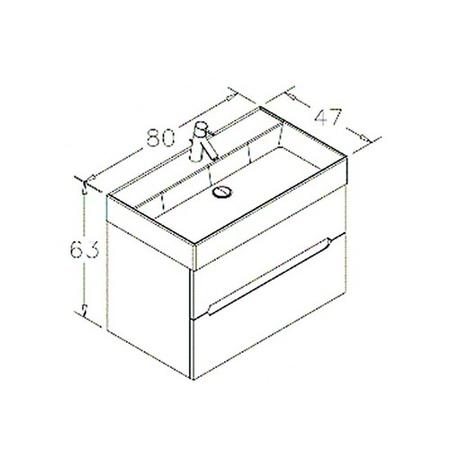 Grade A1 - 800mm Matt White Wall Hung Basin Vanity Unit - Morella