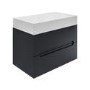 Grade A1 - 800mm Anthracite Wall Hung Vanity Unit with Basin - Morella