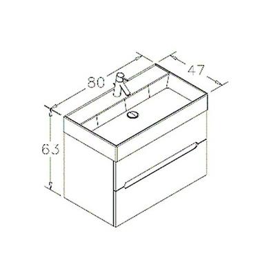 Grade A1 - 800mm Anthracite Wall Hung Vanity Unit with Basin - Morella
