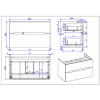 Grade A1 - 800mm Anthracite Wall Hung Vanity Unit with Basin - Morella