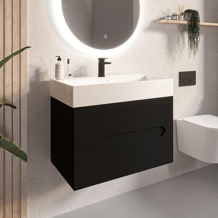 800mm Black Wall Hung Vanity Unit With Basin Morella Better Bathrooms 800mm Black Wall Hung Vanity Unit With, Black Wall Hung Double Vanity Unit