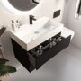 Grade A1 - 800mm Black Wall Hung Vanity Unit with Basin - Morella