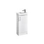 White Gloss 400 x 200mm Floor Standing Basin Vanity Unit - Cranbrook