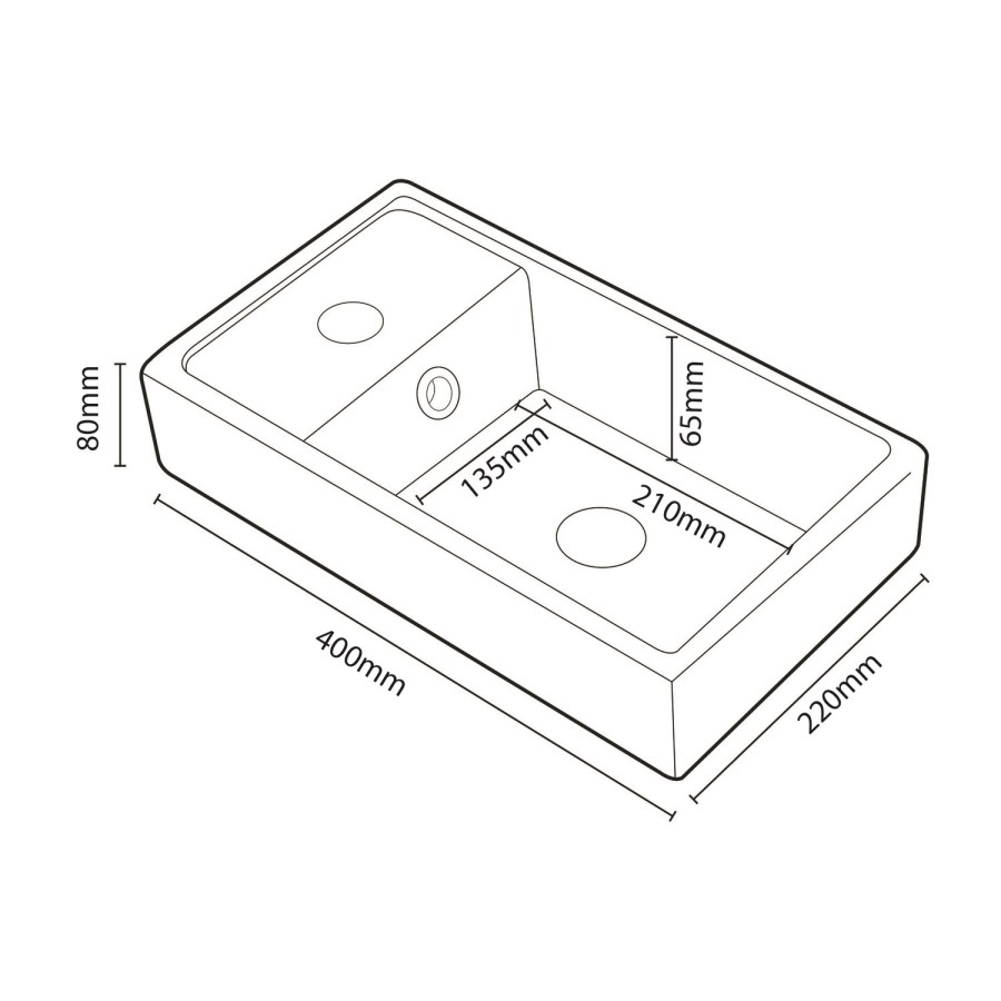 White Gloss 400 x 200mm Floor Standing Basin Vanity Unit - Cranbrook