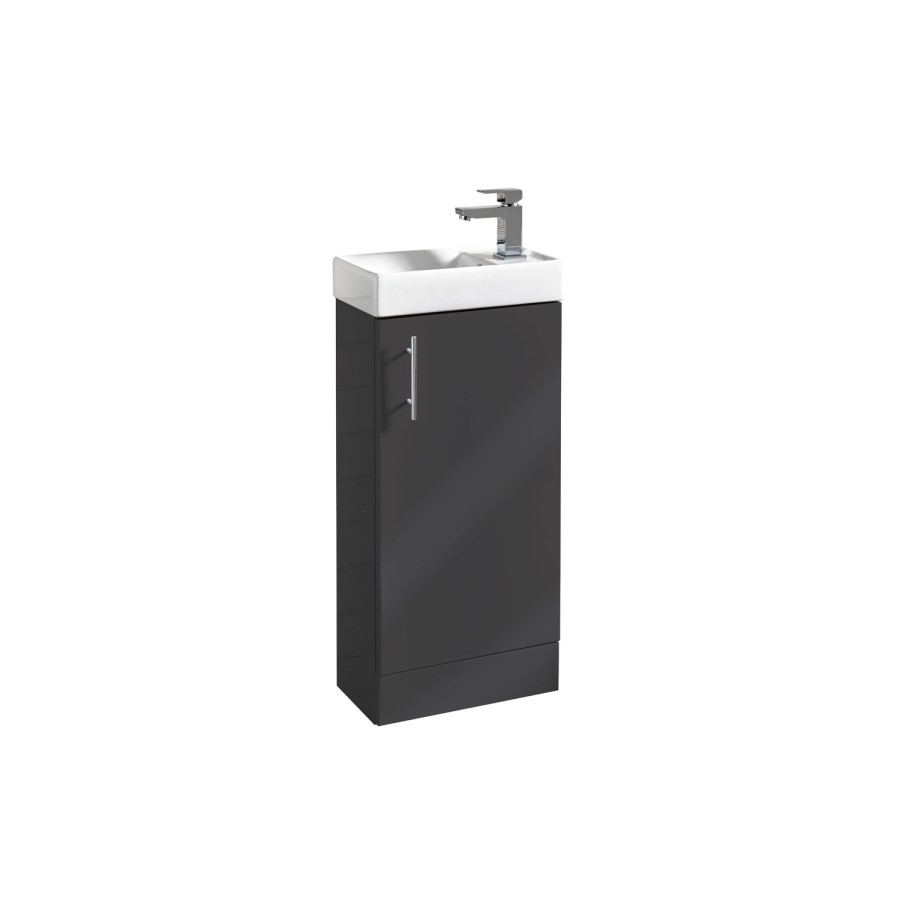 Vanity Unit with Basin White and Close Coupled Cloakroom Suite - Cranbrook