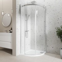 800mm Frameless Quadrant Shower Enclosure with Shower Tray - Aquila 