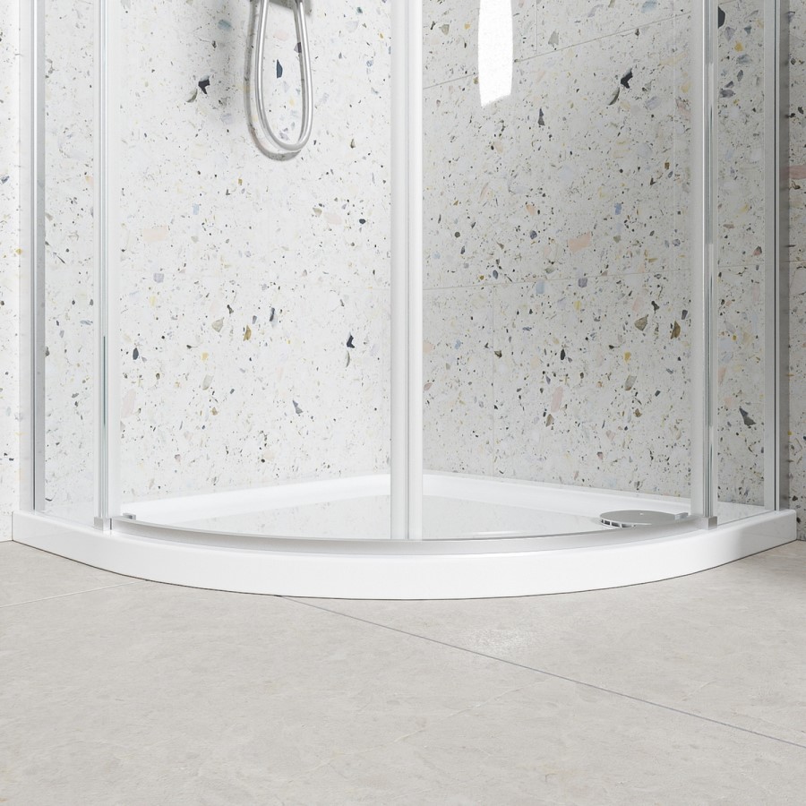 800mm Frameless Quadrant Shower Enclosure with Shower Tray - Aquila 