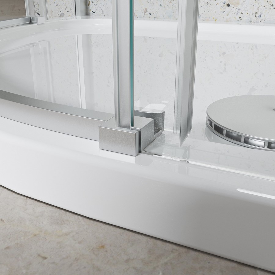 800mm Frameless Quadrant Shower Enclosure with Shower Tray - Aquila 