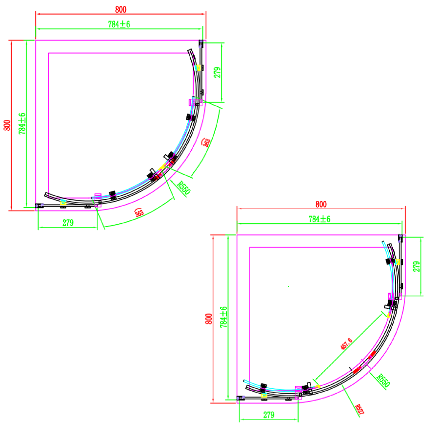 900mm Frameless Quadrant Shower Enclosure - Aquila 