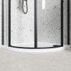 Black 8mm Glass Frameless Quadrant Shower Enclosure with Shower Tray 900mm - Aquila