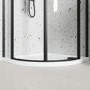 Black 8mm Glass Frameless Quadrant Shower Enclosure with Shower Tray 900mm - Aquila