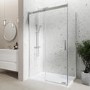 Chrome 8mm Glass Frameless Rectangular Sliding Shower Enclosure 1000x800mm - Aquila