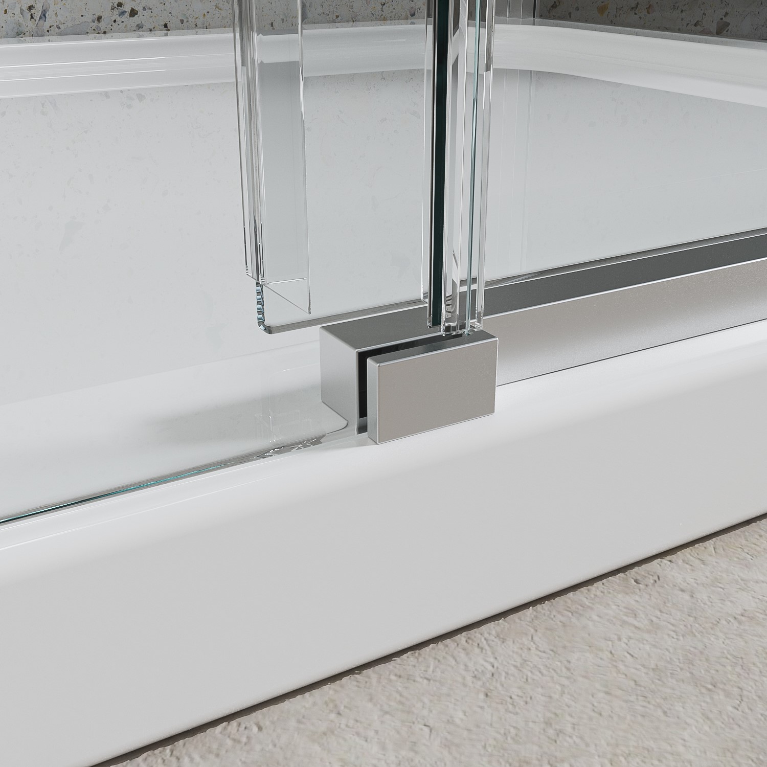 Chrome 8mm Glass Frameless Rectangular Sliding Shower Enclosure ...