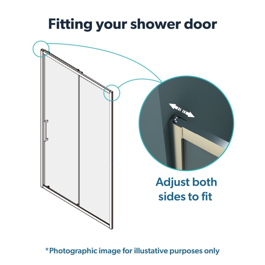 Black 8mm Glass Frameless Rectangular Sliding Shower Enclosure with Shower Tray 1000x900mm - Aquila
