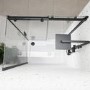 Black 8mm Glass Frameless Rectangular Sliding Shower Enclosure 1400x800mm - Aquila