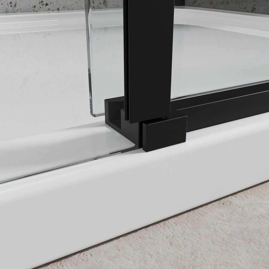 Black 8mm Glass Frameless Rectangular Sliding Shower Enclosure 1400x900mm - Aquila