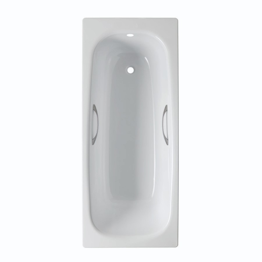 GRADE A2 - 1700 x 700 Colt Single Ended Steel Bath with 0 Tap Holes and Grips