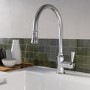 Chrome Single Lever Pull Out Traditional Monobloc Kitchen Mixer Tap - Enza Evelyn