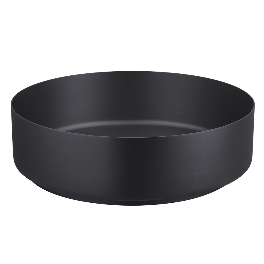 Stainless Steel Black Round Countertop Basin with Tall Mixer Tap - Zorah