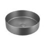 Stainless Steel Grey Round Countertop Basin with Tall Mixer Tap - Zorah