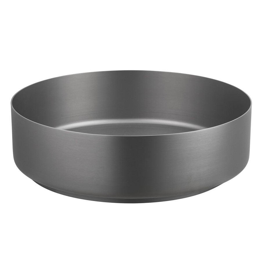 Stainless Steel Grey Round Countertop Basin with Tall Mixer Tap - Zorah