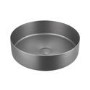 Stainless Steel Grey Round Countertop Basin with Wall Mounted Mixer Tap - Zorah