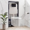 Concealed Cistern 1170mm Wall Hung Toilet Frame with Black Glass Dual Sensor Flush Plate - Elira