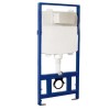 Grade A1 - Concealled Cistern with 1168mm Wall Hung Toilet Frame and Black Glass Dual Sensor Flush Plate  - Purficare