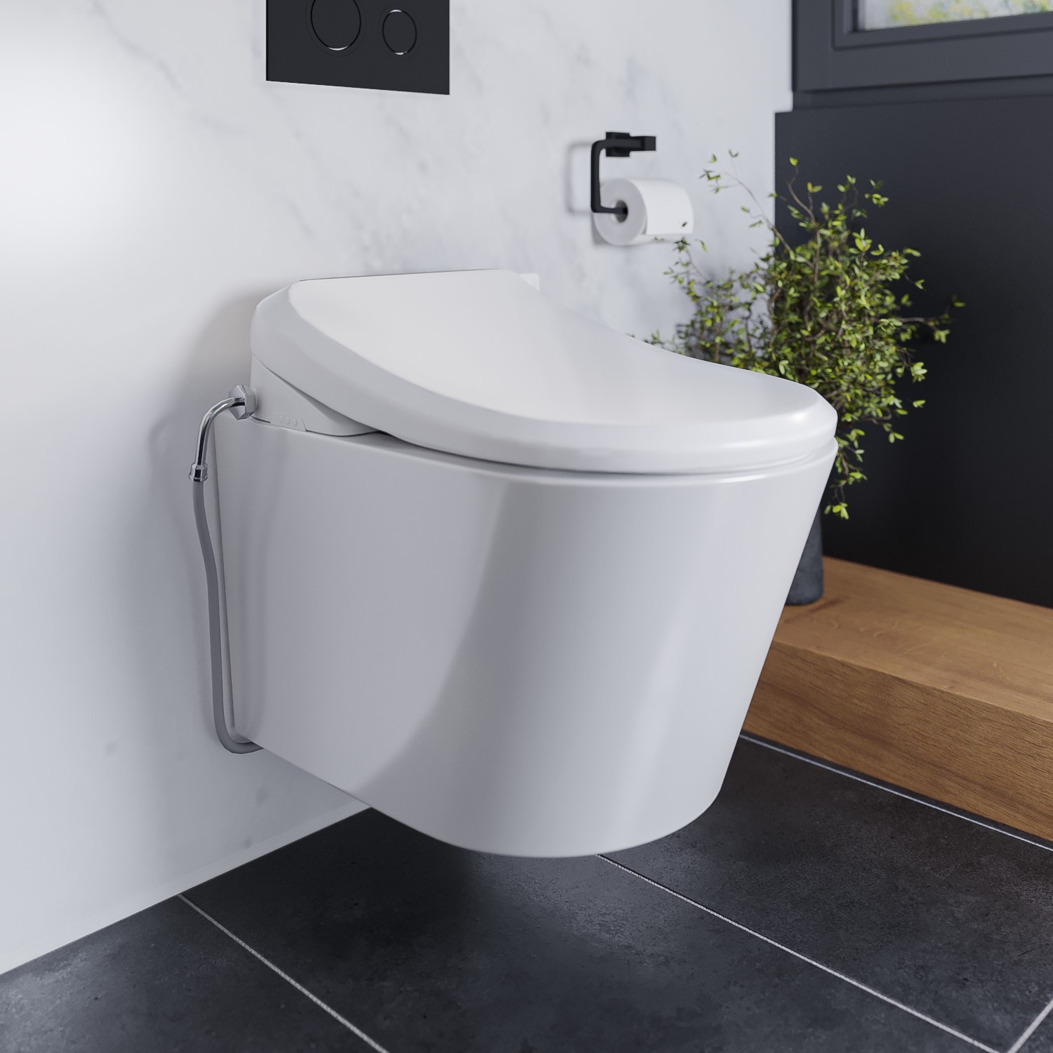 Back to Wall Smart Bidet Round Toilet - Purificare - Better Bathrooms