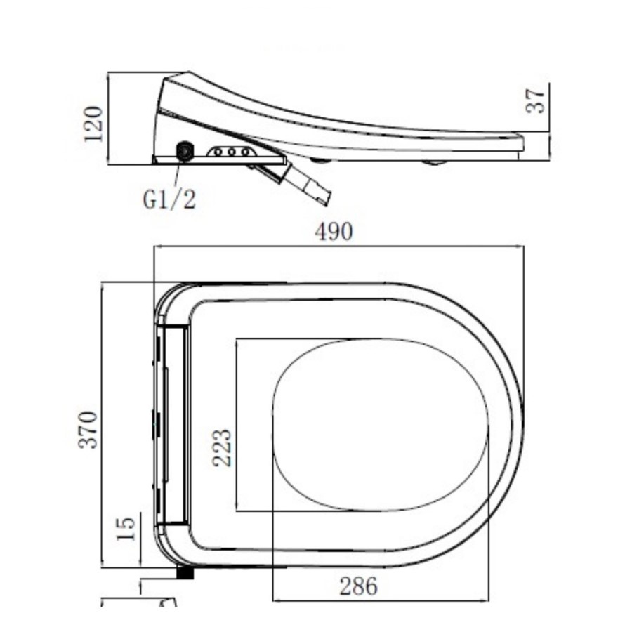 Wall Hung Toilet with Smart Bidet Japanese Toilet Seat - Purificare