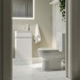 Close Coupled Toilet and White Gloss Basin Vanity Unit Cloakroom Suite - Pendle