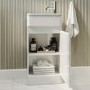 Wall Hung Toilet and White Gloss Basin Vanity Unit Cloakroom Suite - Pendle