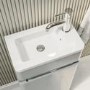 Grade A1 - 410mm Light Grey Cloakroom Vanity Unit with Basin - Pendle