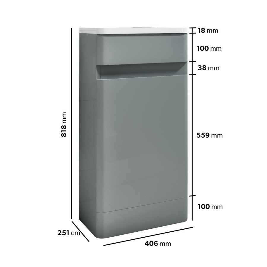Grade A1 - 410mm Light Grey Cloakroom Vanity Unit with Basin - Pendle